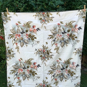 Barkcloth panel curtain vintage Panel 46&#39;&#39; x 44 &quot;