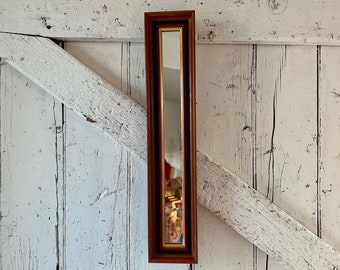 Mirror Small Narrow Mirror vintage Brown Black Gold rectangular mirror