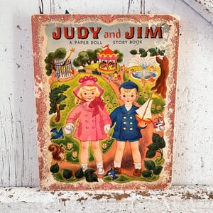 Paper Dolls 1940 Judy and Jim with Book Vintage