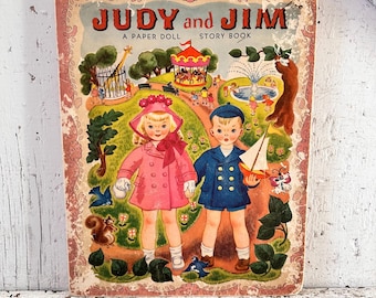 Paper Dolls 1940 Judy and Jim with Book Vintage