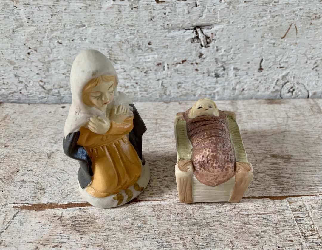Nativity Figurines Vintage Mary Baby Jesus Replacements - Etsy
