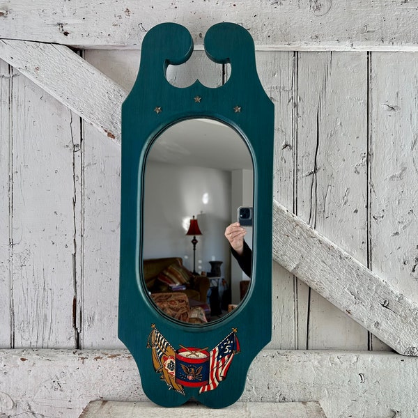 Wooden Eagle Mirror Etsy