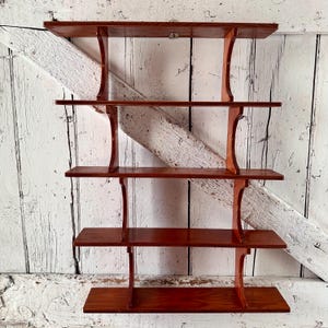Wooden Wall 1970s wall Shelf Handmade Vintage Unique shelf