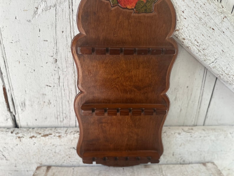 Wooden Spoon Display Holder Wall Mount Vintage Holds 18 Spoons Etsy