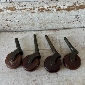 Casters Metal wheels Swivel Casters 1.5" Diameter casters Salvaged Hardware