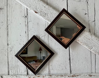 Set of 3 Wooden Square Mirrors
