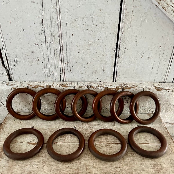 Wooden rings 18 vintage wood curtain rings repurpose