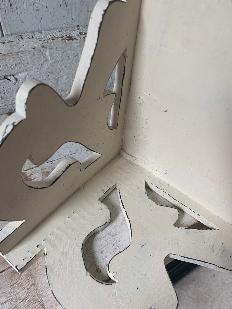 Wall Shelf White Corner Shelf Shabby Chic Chalk Painted Corner Etsy