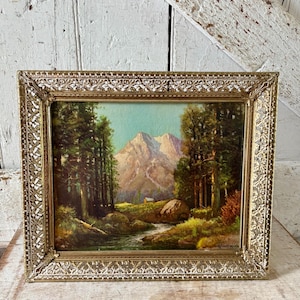 Picture frame gold white metal ornate 8 x 10 inch vintage frame Robert Wood Print