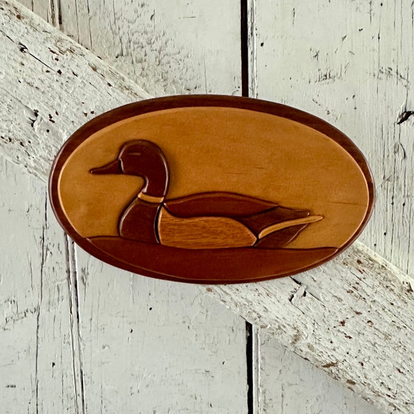 Duck Inlaid wood wall decor vintage mallard duck