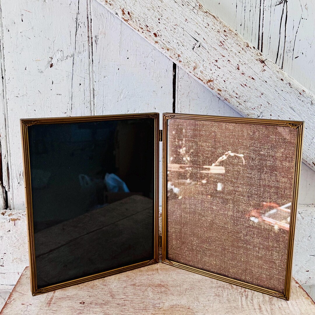 Vintage Gold Metal Double Picture Frame, 8x10 Photo Display - Etsy ...
