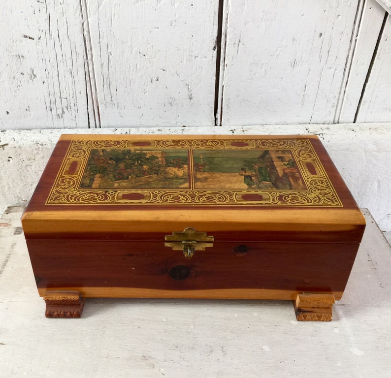 Small Cedar Chest Vintage Dresser Top Cedar Chest Hanky Etsy