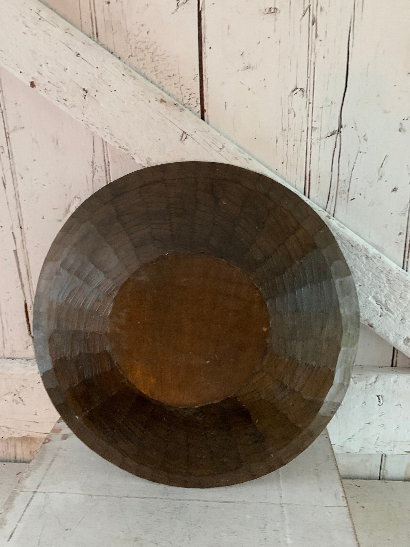 Cuenco redondo de madera asiática grande tallado a mano cuenco | Etsy