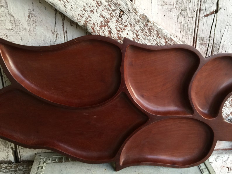 Wood Plate Leaf Serving Plate Large Vintage Wood Serving Dish Etsy