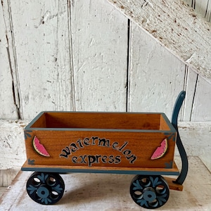 Wagon Wood Watermelon Express Handmade Vintage Decorative Wagon