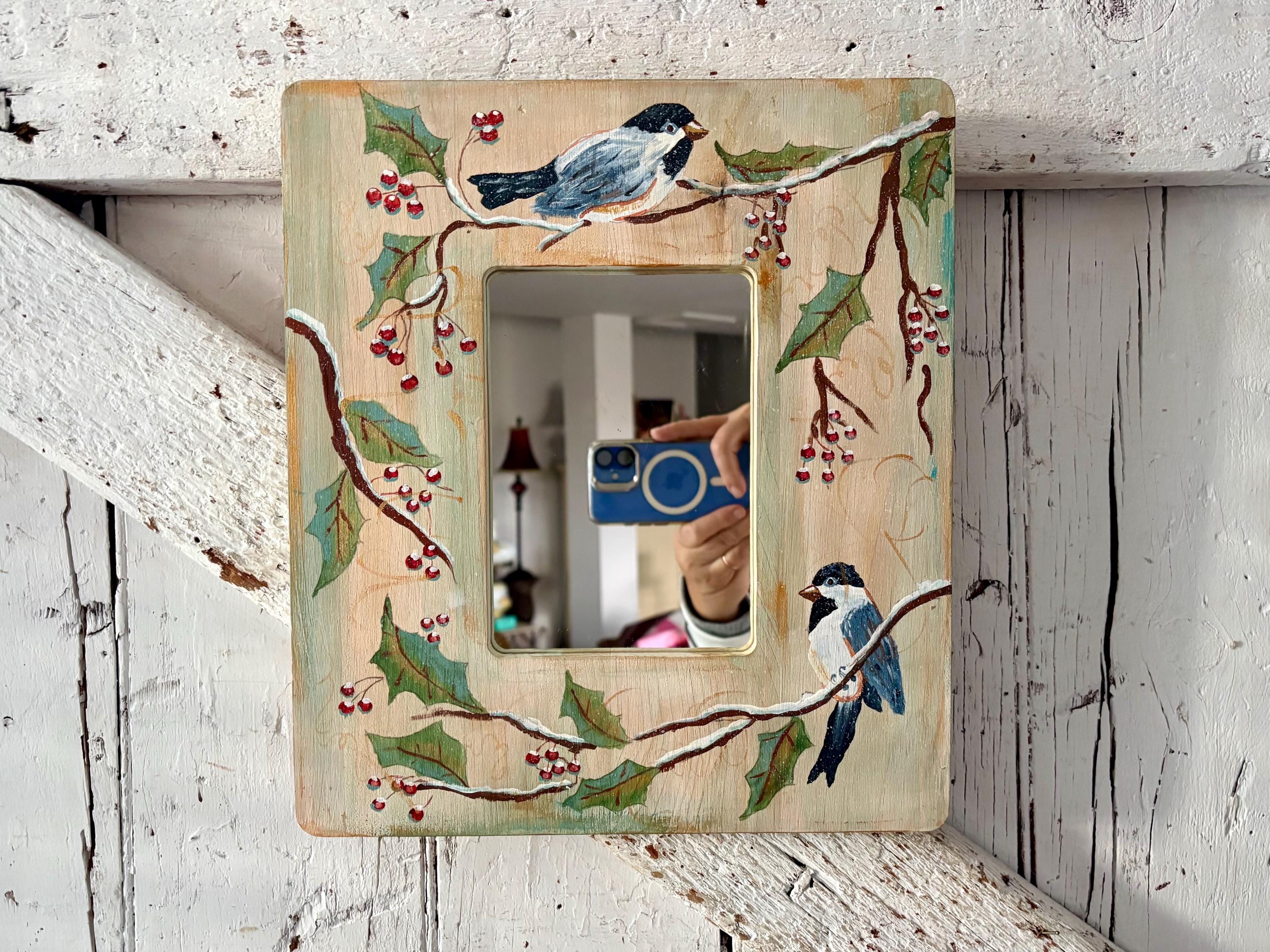 Vintage Wood Bird Mirror - Etsy