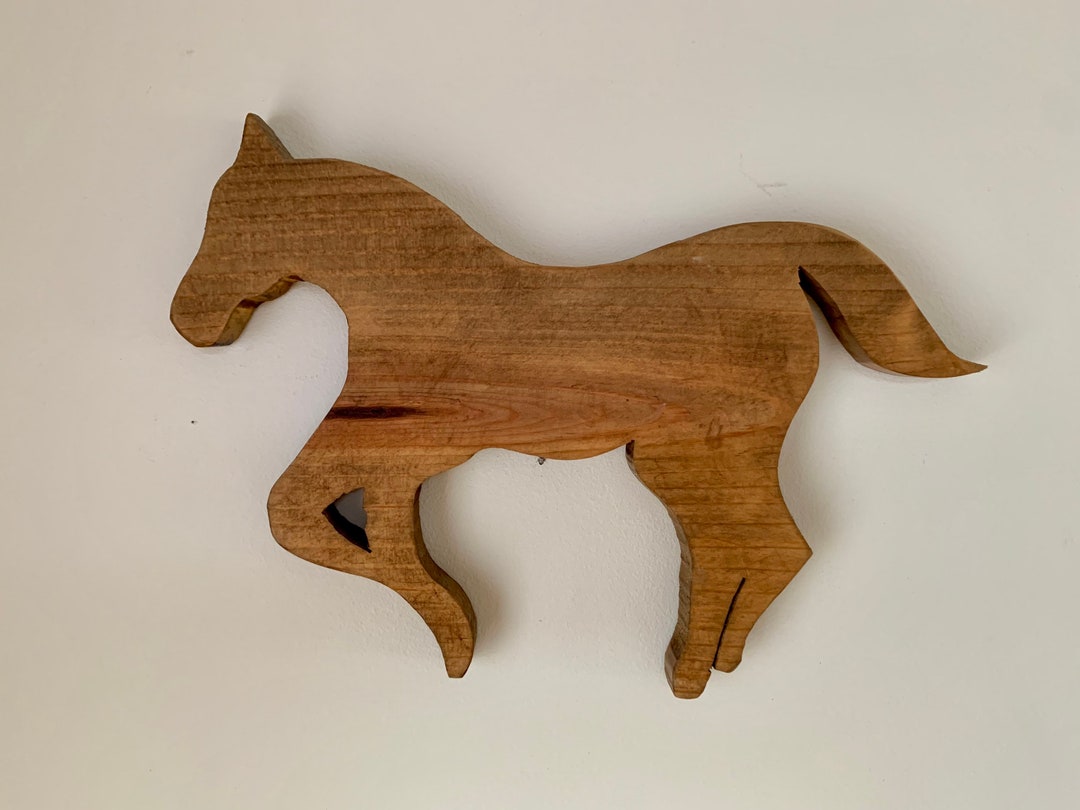 Wood Horse Wall Art Primitive Vintage Hand Made Horse Etsy