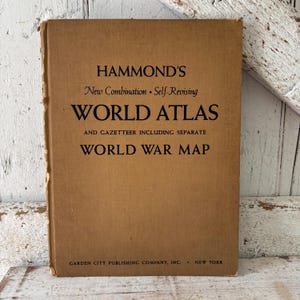 Hammond's World Atlas World War Map Copyright 1943