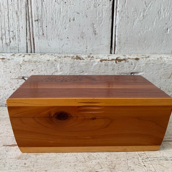 Small cedar chest Mother Engraved on top vintage chest