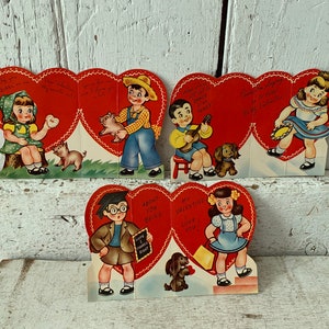 Antique Valentine cards lot of three folding Valentines decoration, ornament