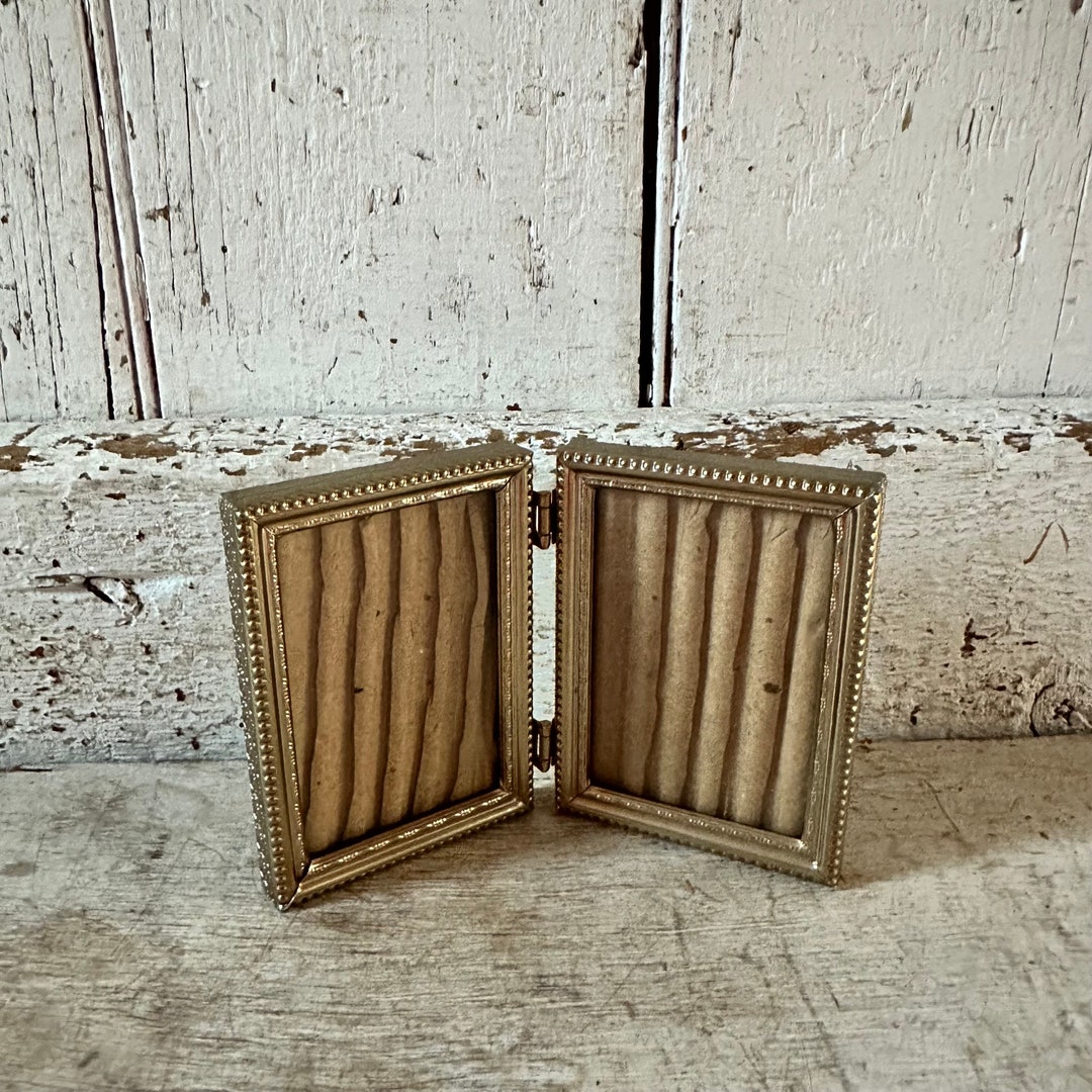 Gold Metal Frame Double Small Size Frame Metal Vintage Picture Frame 3. ...