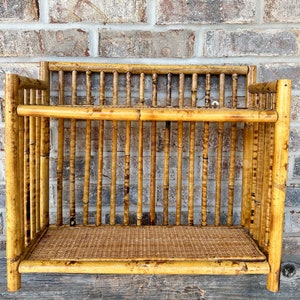 Bamboo wall shelf Tortoise Shell vintage Two shelves 1960s