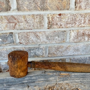 Antique wood mallet hammer handmade Primitive hammer