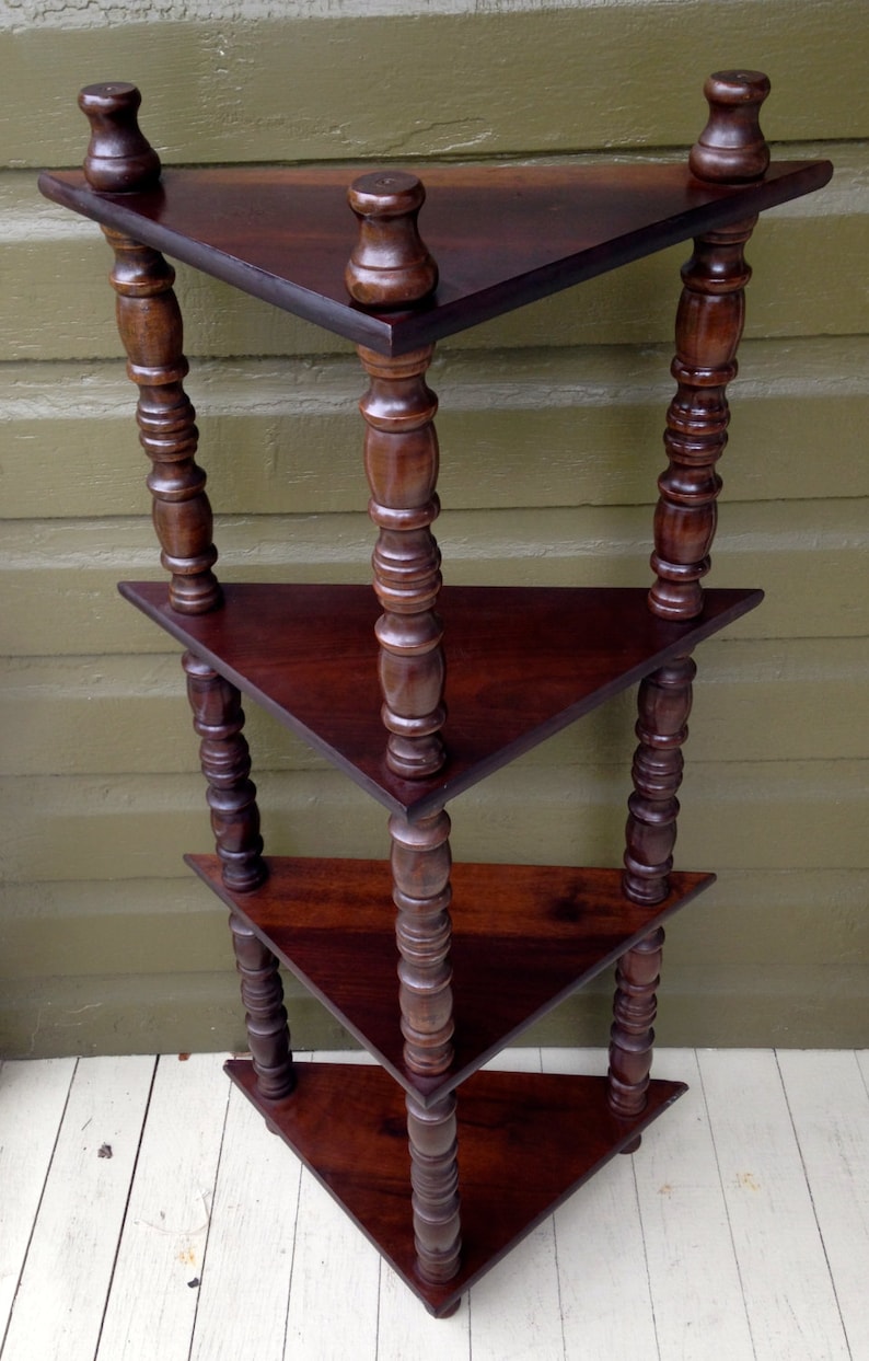 Vintage Corner Shelf Stand etagere Four Tiers Knic Knac Etsy
