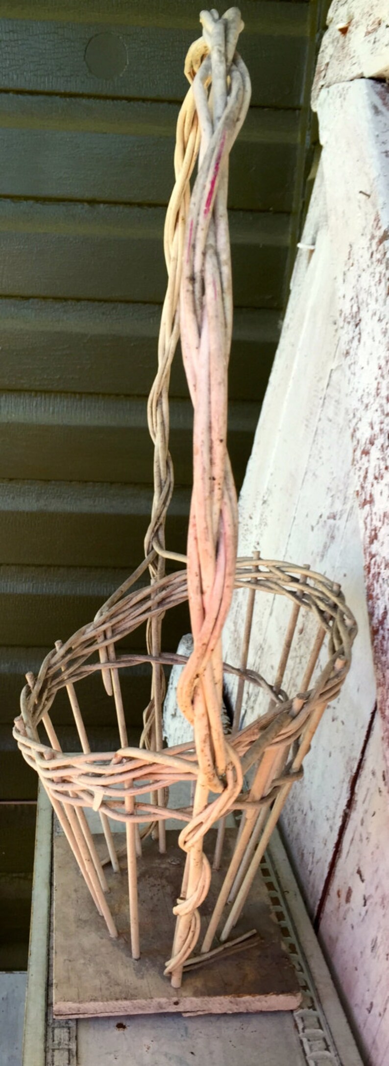 Basket wicker funeral basket vintage funeral basket Large Etsy