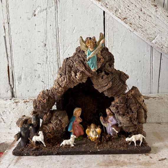 キリスト降誕の馬小屋、マリア・ジョセフ、幼子イエス、ヴィンテージの