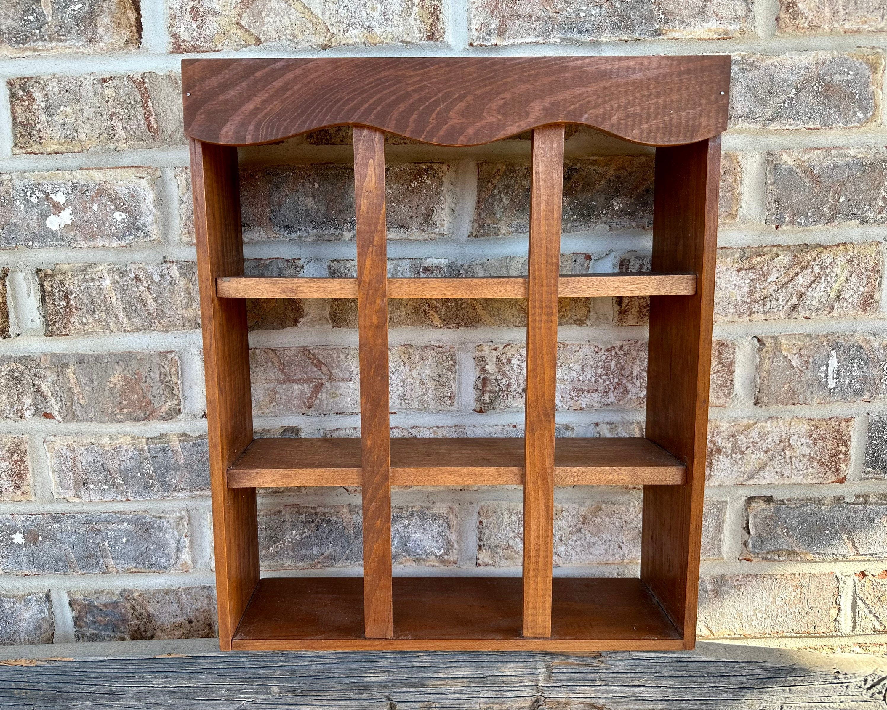 Wooden Wall Shelf With Three Shelves Vintage Hanging Wood Free