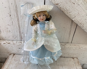 Vintage Little Bo Peep Porcelain Doll, Danbury Mint Collector Doll