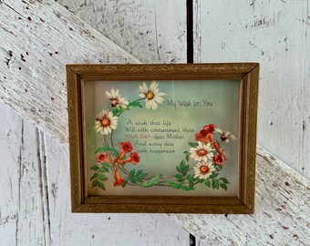 Antique Framed Mother Poem in Small Gold Frame Mothers day gift 4x5 frame