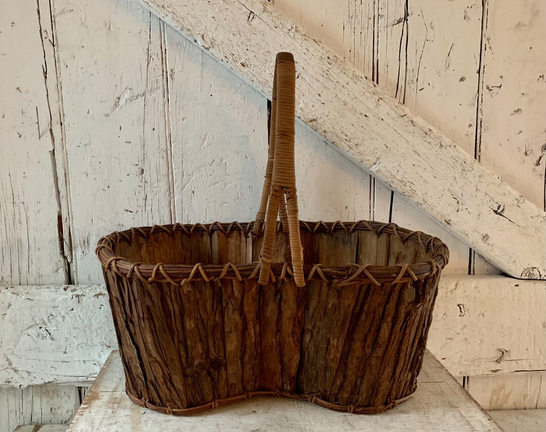 Basket Made of Tree Bark Natural Edge Vintage Tree Bark Basket Etsy