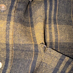 Vtg Pendleton Wool Board Shirt M Brown Plaid Short Sleeve Grunge Cabin Core image 4