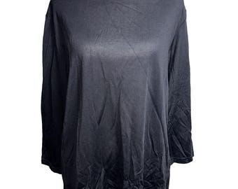 Vtg Victor Costa Occasion Black Silk Blend Boat Neck Top Minimalist Chic M 90s