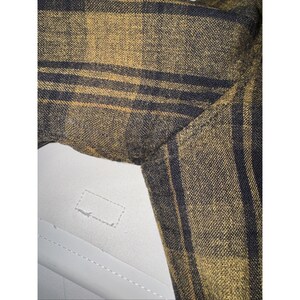 Vtg Pendleton Wool Board Shirt M Brown Plaid Short Sleeve Grunge Cabin Core image 5