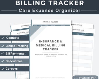 Insurance Claim Tracker Printable | Medical Bill Organizer (PDF) | ClearPath System