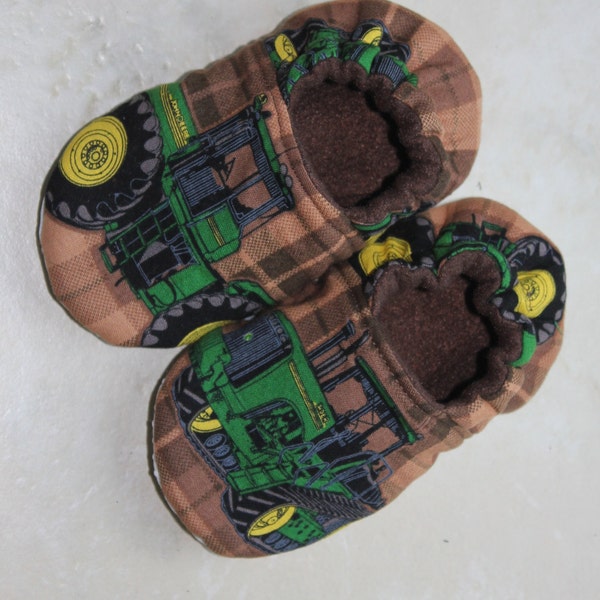 Children's Slippers Made with John Deere Tractor Fabric