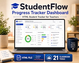 Student Progress Tracker HTML | Teacher Dashboard | Gradebook, Attendance & Student Records