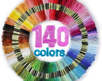 140 Colors Embroidery Thread Floss Skeins for Bracelets, Cross Stitch Supplies