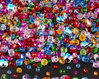Glass Craft Beads – Rainbow Colors, Jewelry Making Supplies, Bracelets, Necklaces (636 Pcs)