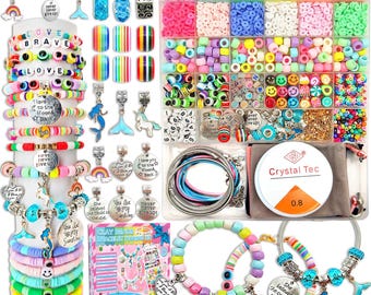 Bead Bracelet Making Kit – Unicorn Mermaid Charms, DIY Jewelry Crafts for Girls 3400 Pcs