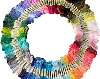 50 Skeins Rainbow Embroidery Floss, Cotton Cross Stitch Thread for Bracelets, Crafts