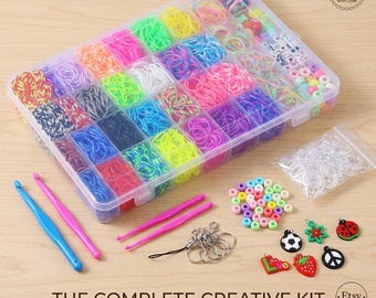 2500+ Rubber Band Bracelet Kit, Loom Bands Making Set for Kids, Jewelry Craft Supplies