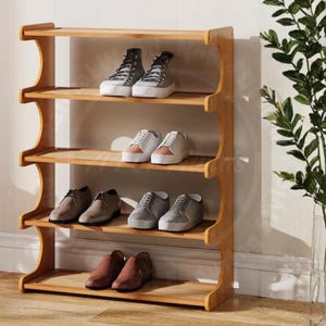 Zapatero de madera de 5 niveles - Estante para zapatos de entrada y pasillo