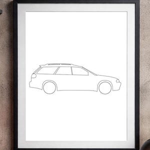 JDM Sport Wagon Line Art Poster | Japanese Car Garage Decor (Digital Download)