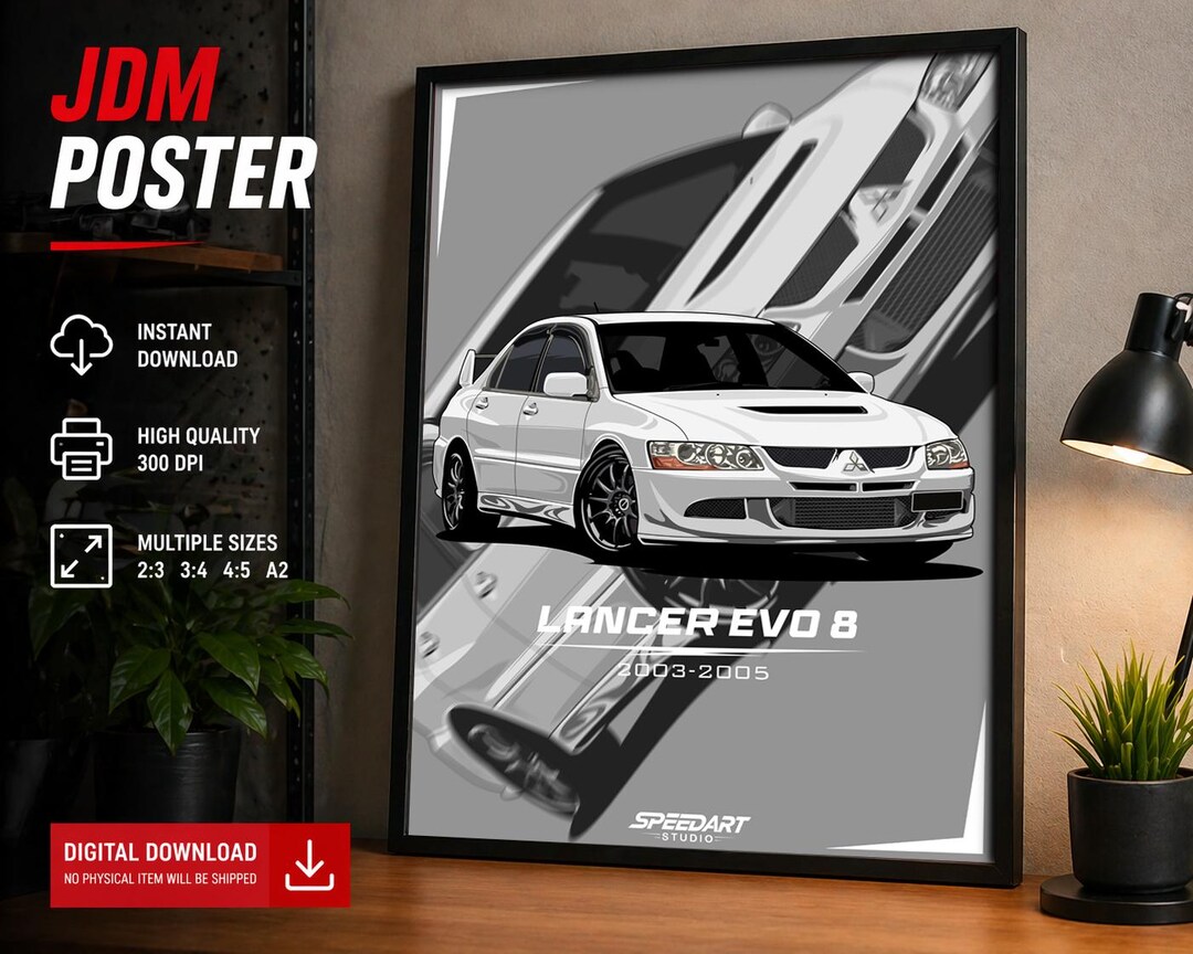 Lancer Rally Poster White Lancer Evo 8 Poster, JDM Rally Car Art (digital Download) - Etsy