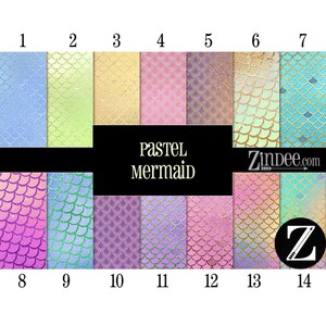 Pastel Mermaid pattern vinyl, printed vinyl, adhesive vinyl, heat transfer vinyl, pattern heat transfer, printed HTV or ADHESIVE, iron on