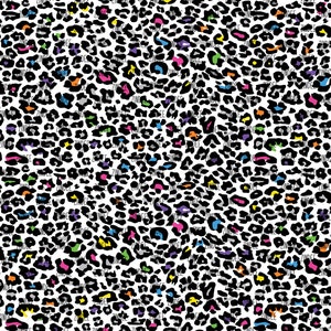 Rainbow Spotted Leopard vinyl, printed vinyl, adhesive vinyl, heat transfer vinyl, pattern heat transfer, printed HTV or ADHESIVE, iron on